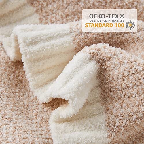 Snuggle Sac Queen Size Bedding Blankets, Super Soft Warm Oversized Bed Blankets Cozy Knit Fuzzy Blankets for Bed, Heather Beige, 90x90 inches - color: Heather Beige, size: Queen (90"x90")