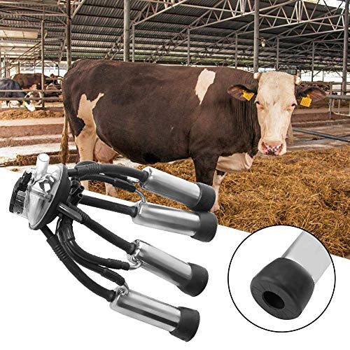 Milking Claw Cluster, Durable Transparent Milk Collection Set for Farm Milking Machine Stainless Steel Black 240CC 1 Pack