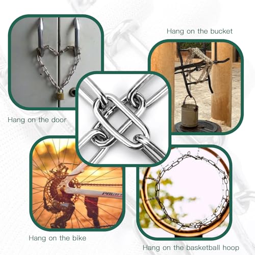 4PCS Stainless Steel Gate Chain Lock - 24 Inch Chain Link with Double-Ended Carabiners for Outdoor Fence and Metal Gates - Secure Gate Latches and Locks for Cow, Horse, Dog, Pet Cages - size: 4 Pack
