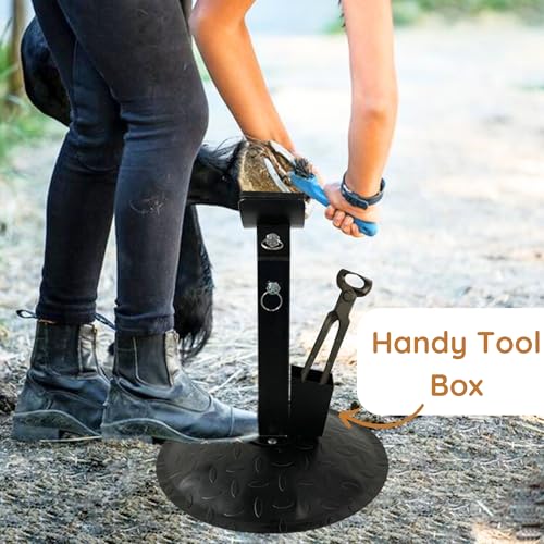 ZIRAO Farrier Stand, Adjustable Farrier Stand for Horses, Heavy-Duty Hoof Stand with Non-Slip Base for Hoof Care and Shoeing, Essential Farrier Tools for Horses