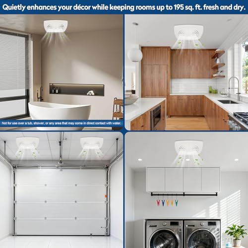 505 8 Inch 200 CFM Bathroom Exhaust Fan Ceiling Exhaust Fan | Vertical Discharge Kitchen Exhaust Fan, Bathroom Vent Fan for Attic Garage Laundry Room Home Ventilation