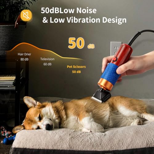 Dog Shears Clippers for Grooming Sheep Shears for Dogs With Thick Hair | 200W Pet Clipper Kit with Spare Blade, Low Noise&Vibration for Cat Sheep Dog 110-240V