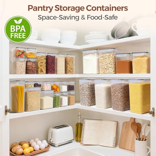 ComSaf Airtight Rice Storage Container with Lid 10Qt 2Pack, Large Capacity | 9.5L Plastic Food Canister, Rice Sugar Flour Cereal Oats Pasta, Pantry Kitchen Cabinet, Label, Scoop, Rice Washer, BPA-free - size: 10Qt-Rectangle