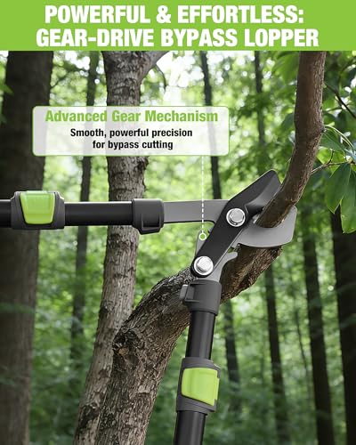 WORKPRO Extendable Bypass Lopper for Gardening, 25-37" Branch Cutter | Heavy Duty Pruning Shear, SK5 Blade, 1.5" Cutting Capacity, Gear System, Comfort Handle, for Tree Trimming - size: 1PC- 25"-37" Lopper