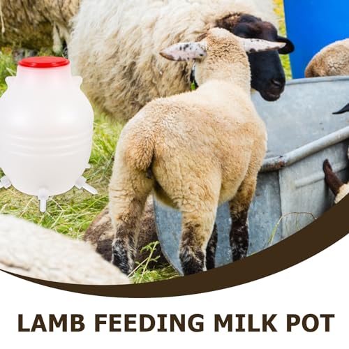 Mipcase Silicone Lamb Feeding Bottle Lamb Feeder Bucket with 8 Nipples Large Capacity Milk Feeder for Baby Goats Sheep Pig Dog Mule Donkey Horse Farm Animal Feeding Supplies