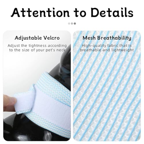 Cat Neck Brace Cover - Breathable Elizabethan Collar for Post-Surgery Recovery Anti-Lick Wound Adjustable Protective Cervical Cone for Small Medium Large Dogs Cats (Neck Girth 11.0-13.8" Depth4.7 - color: Blue, size: XL
