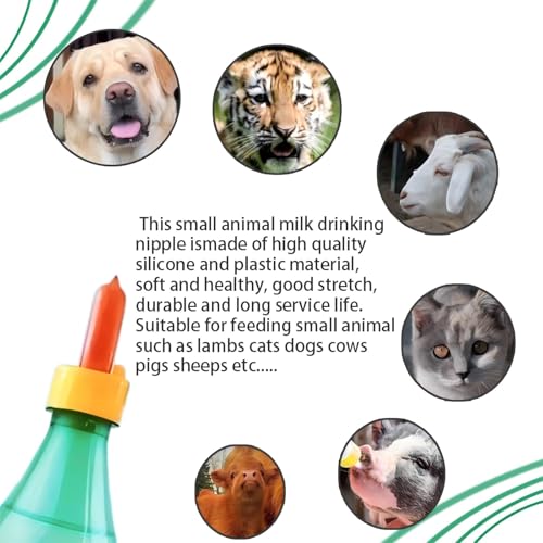 10-Pack Soft Rubber Goat Nipples for Goats Lambs Puppies Piglets Calves Feeding Bottles