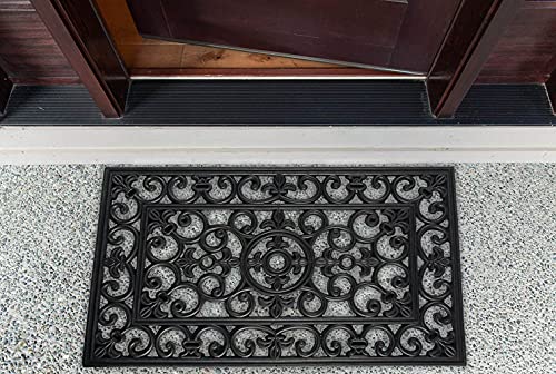 DII Rubber Doormats Collection All Weather, 18x30, Scroll - color: Scroll, size: 1'6" x 2'6" (Rectangular)