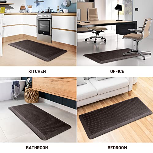 HappyTrends Kitchen Floor Mat - 4/5 Inch Thick Anti-Fatigue Kitchen Rug,Waterproof Non-Slip Kitchen Mats and Rugs Heavy Duty Ergonomic Comfort Rug for Kitchen,Office,Sink(17.3" x 39", Chocolate) | Waterproof Non-Slip Kitchen Mats and Rugs Heavy Duty Ergon