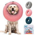 BINGPET Inflatable Dog Cone Collar,Dog Neck Donut Alternative After Surgery | Soft Cone for Large Medium Small Dogs Cats, Recovery E Collar to Stop Licking Pets from Injury, Lightweight Breathable Cotton - color: Pink, size: L(Neck: 16"-18" | Diameter: 19