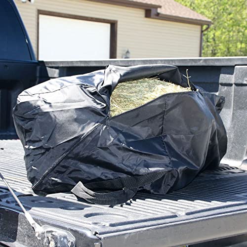 Dura-Tech Hay Bale Transport Bag | Color Navy | Ensures Neat and Waste-Free Hay Transportation | Water-Resistant Material | Easy Transport with Reinforced Handles | Durable 420 Denier Nylon Cover - color: Navy