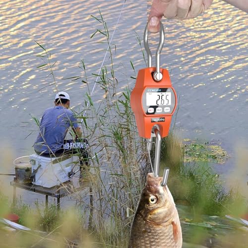 Hanging Scale Handheld 880lb/400kg Crane Scale Luggage Scale,with ABS Plastic case & Big LCD Display, Portable Digital Mini Crane Scale Fishing Scale,for Gym,Hunting,Travelling - color: Orange（880lb/400kg）