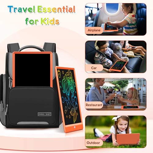 FLUESTON LCD Writing Tablet, Doodle Board Toys Gifts for 3-8 Year Old Girls Boys, 10 Inch Colorful Electronic Board Drawing Pad for Kids, Christmas Birthday Gifts for Toddler Learning Travel - color: Lively Orange, size: 11"W x 7.5"H