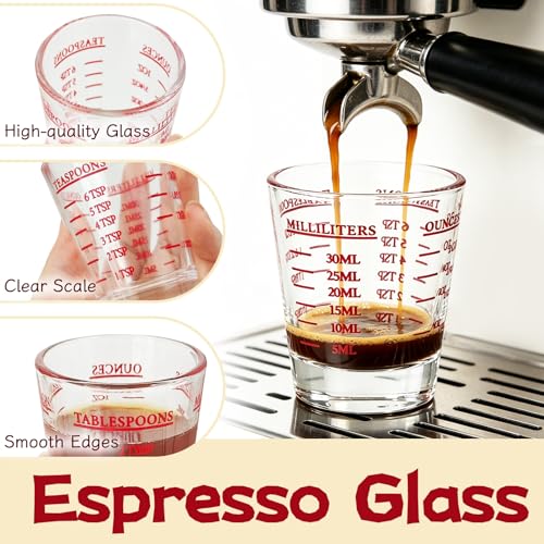 4 Pack Shot Glass Measuring Cup,Espresso Shot Glasses Liquid Heavy,Thick Base Liquid Measuring Cup for Mixing Cocktails Preparing Dessert (1 OZ, 2 TBS, 6 TSP, 30 ML) - color: 4 Pack Shot Glass Measuring Cup