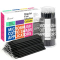 LE UNIMEDY 400PCS/Box Cotton Swabs, Disposable Micro Applicators Brush, Cosmetic Brush, Micro Swabs, Microswabs 1.0mm Black - size: 1.0mm, Black