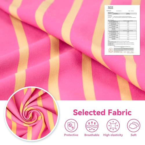 cyeollo Dog Surgery Recovery Suit, Surgical Onesie for Female & Male Dogs | Prevents Licking, Cone Alternative, Ideal After Spay & Neuter, Protects Surgical Wounds, Easy Potty Access, 4-Way Stretch - color: Fuchsia Stripes, size: X-Small (Back: 9"-11")