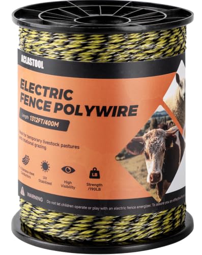 Electric Fence Wire, 1312ft 400m, Upgraded 9 Stainless Steel Strands for Reliable Conductivity and Rust Resistance, UV Resistant - size: 1312 Feet/400 Meters