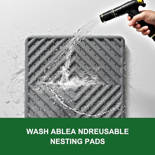 Chicken Nesting Pads for Coop, 4 Pack Washable Reusable Nesting Box Pads | Soft Nesting Box Pads for Chickens Laying Eggs, Washable Reusable Design, Easy Coop Bedding Replacement