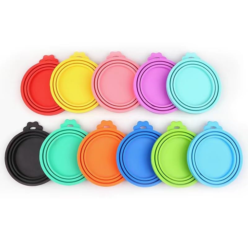 2 Packs Pet Food Cans Lids,Cute Can Lid Dishwasher Safe, Can Covers Most Standard Size Dog and Cat Canned(black) - color: black