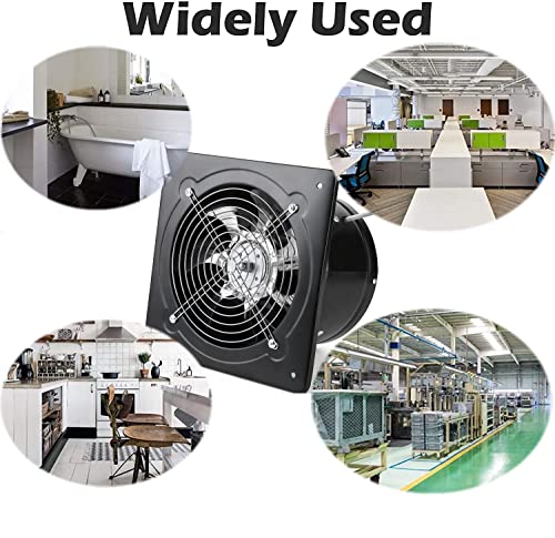 Nalle 6 inch Exhaust Fan 40W 298CFM Through-wall installation Ventilation Fan 110V Exhaust Smoke Fan Ventilation with Power Cord for Kitchen,Bathroom,laundry room,Toilets,Garage (Black