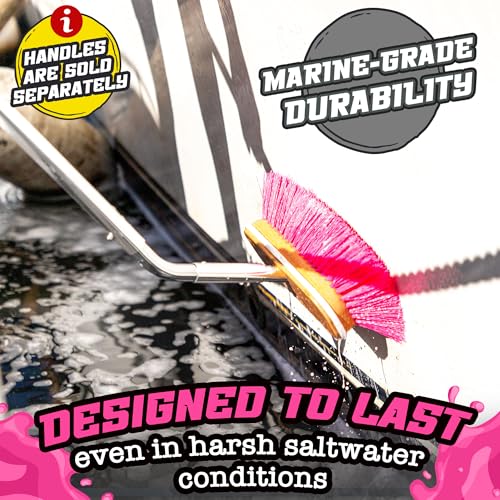 Salty Captain Hard Bristle Boat Deck Brush | Heavy-Duty Cleaning for Grime, Stains & Salt Build-Up – Durable Marine-Grade Design - style: Brush Hard (Pole not included)