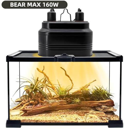 MECESOR Dual Reptile Lamp Fixture with Independent Switches, UVB & Basking Bulb Holder for Glass Terrarium Habitat - Reptile Light Fixture for Bearded Dragons,Turtles,Snakes & Lizards - size: Reptile Light Fixture with Separate Line Switches