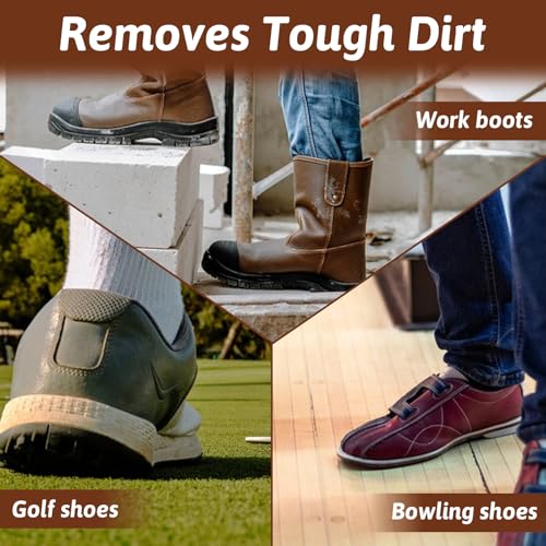 2 Pack Bowling Shoe Brushes, Heavy Duty Wire Brush Outdoor Shoe Cleaning Brushes for Bowling Shoes, Sliders, Golf Cleats and Boots Remove Dust Grit