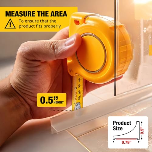 Shower Threshold Water Dam Barrier 67" - Transparent Collapsible Walk in Shower Water Guard - Door Bottom Seal Strip Leak Guard by Hippo Dam