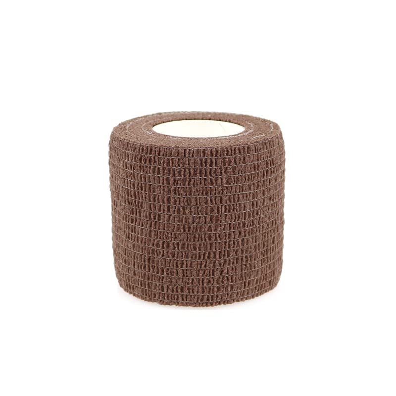 Self Adhesive Bandage Wrap Animal Cohesive Bandage Self Adherent Wrap First Aid Tape for Dogs Cats Horses Birds & Wrist Healing Ankle Sprain (2 Inch Brown 12 Rolls) - color: 2 Inch Brown 12 Rolls