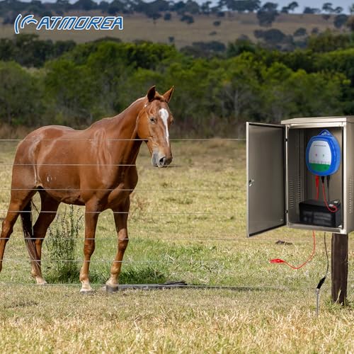 Electric Fence Charger - Multi-Powered, 8 kV, 0.5 Joules Output Energizer, Ideal for Livestock, Pet, Poultry, Gardens, Orchards Protection - Up to 5-Mile Range