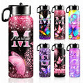 Personalized Butterfly Water Bottle for Girls with Name | 18oz, Stainless Steel, With Straw, Back to School Birthday Gift - color: Color 10