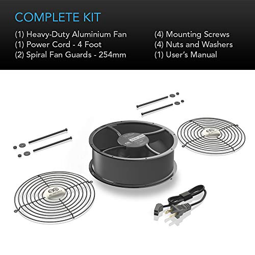 AC Infinity AXIAL 2589, Muffin Fan 10", 120V AC Ø254mm x 89mm | High Speed, UL-Certified for DIY Cooling Ventilation Exhaust Projects - size: Single Ø254 x 89 mm, High Speed