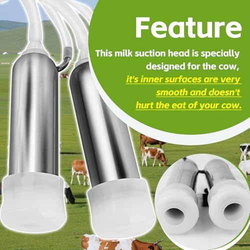 Cow Milking Machine Accessory Double Head Teat Cup | Leak Proof Cow Milking Teat Cups, Standard Size φ25mm - style: Cow
