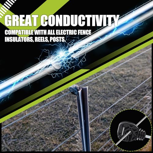 Blulu 14 Gauge Aluminum Electric Fence Wire 1640 ft for Garden Electric Chicken Craft Wire Fence Aluminum Magnesium Alloy High Conductivity and Longevity - size: 14 Gauge 1640ft