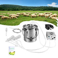 Electric Goat Milking Machine, Portable Auto Goat Milker with 3L Stainless Steel Bucket, Gentle & Efficient for Daily Milking of Goats,Sheep, for Small Farms & Home