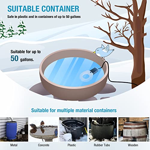 500W Chicken Waterer Heater, Cast Aluminum Utility De-Icer | for Max 50Gal, 5FT, Non-Conductive, Anti-Rust, Heated Chicken Waterer, Bird Bath Heater, Livestock Water Heater for Farm - size: 500-Watt