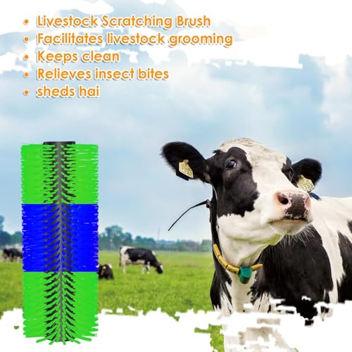 4 Sets Scratch Brushes For Livestock - 20 X 8 Inch Anti-Itch Tool,Multifunctional Cow Scratching Grooming Brush,Screws And Nuts For Sheep, Cattle, Horses, Pigs,Effectively Protecting The Fence - color: teal