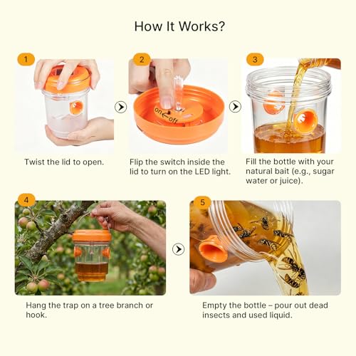 SheeChung [2026 Upgraded] Wasp Traps Outdoor Hanging - 2 Pack