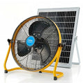 18in 30W solar panel fan Quiet 3-Blade Yellow | 30W High-Efficiency Solar Panel, Quiet, Waterproof, Rechargeable 24000mAh, For Outdoor, Camping, Pet House