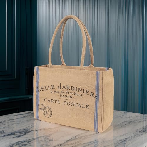 KAF Home Jute Market Tote Bag with Handles (Bell Jardinere) - color: Bell Jardinere