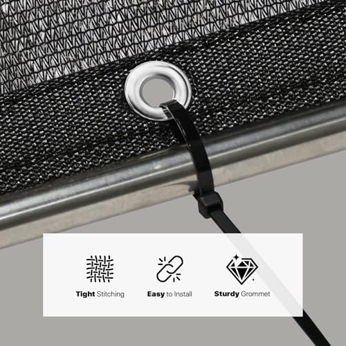 Amgo 30% Black Shade Cloth, 8FT x 12FT Mesh Tarp, Black Sun Shade Netting with HDPE Material and Heavy Duty Grommets Shade for Greenhouse, Garden, Patio Plants, Pergola (We Make Custom Size) - color: Black, size: 0 8' x 1 2'