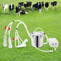 5L Portable Milking Machine for Goats and Cows, Electric Vacuum Pulsator with Adjustable Pressure, Stainless Steel Bucket with Auto Stop Check Valve Cow Milker Machine for Farm (5L) - size: 5L