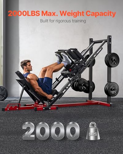 VEVOR Leg Press Machine, 700/550/440 LBS Capacity Lower Body Special Leg Machines, Adjustable Leg Strength Workout for High-Intensity Presses, Home Gym Workout Training Weight Equipment - style: Hack Squat Leg Press Machine 2000lbs