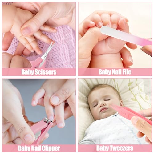 Baby Healthcare and Grooming Kit for Newborn Kids, 31PCS Upgraded Safety Baby Care Kit, Newborn Nursery Health Care Set, Baby Care Products (Pink（31PCS) - style: PINK-31