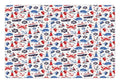 Lunarable Nautical Pet Mat for Food and Water, Steering Wheel Crab Cartoon Style Happy Fun Art Underwater World, Non-Slip Rubber Mat for Dogs and Cats, 18" X 12", Indigo Blue - color: Indigo Blue