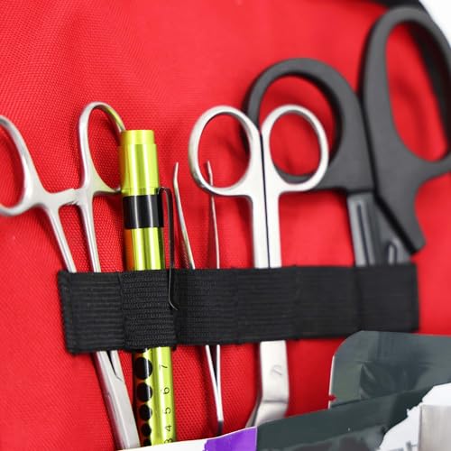 Lightning X Value Compact Medic First Responder EMS/EMT Stocked Trauma Bag w/Basic Fill Kit A - RED - color: Red
