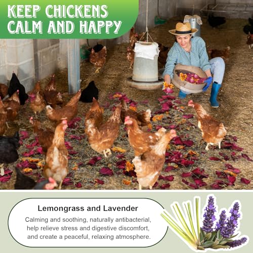 21Oz Chicken Nesting Herbs, 6 Natural Dried Herbs | Pleasant Fragrance, Improves Egg Quality, Keep Chickens Calm, Natural Ingredients for Chicken Coop, Nest Box, Dust Bath