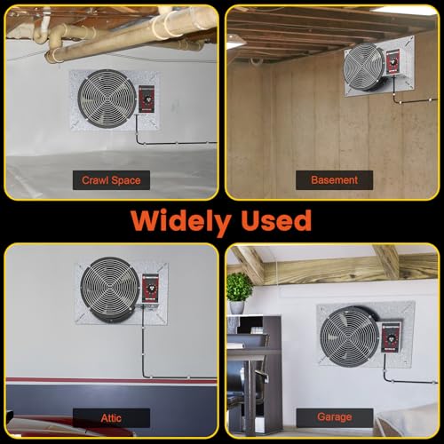 Abestorm 720CFM High Air Flow Crawlspace Ventilation Fan, IP55 Rated 10" Vent Fan with Humidistat Freeze Protection Thermostat for Crawl Space, Basement, Garage, Attic with Isolation Mesh | Smart Digital Panel, Temperature Controller, Moisture Reducing wi