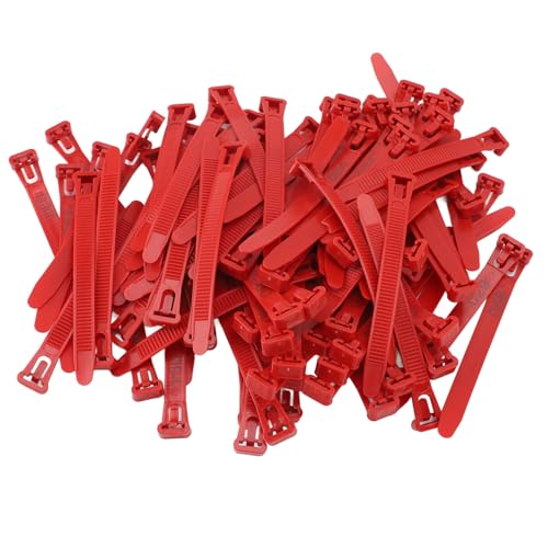 100pcs Chicken Leg Bands Rubber Chicken Identification Leg Bands Adjustable Duck Leg Bands Fadeless Numbered Poultry Chicken Identification Leg Tags for Farm Turkey Duck Chicken - color: Red