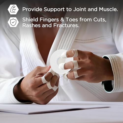 OK TAPE 8 Rolls Athletic Tape, 0.3 Inch Finger Tape, Jiu Jitsu Sports Tape | for BJJ, Boxing, Climbing, Add Grip & Protect Fingers and Toes (0.3" x 45 Ft, Black+White+Navy Blue+Red) - color: 0.3-black, White, Blue, Red, size: 15 yards